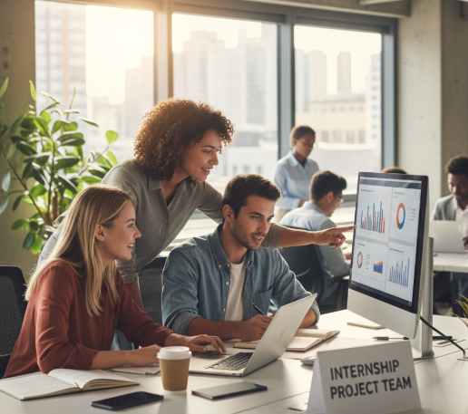 Team working on project